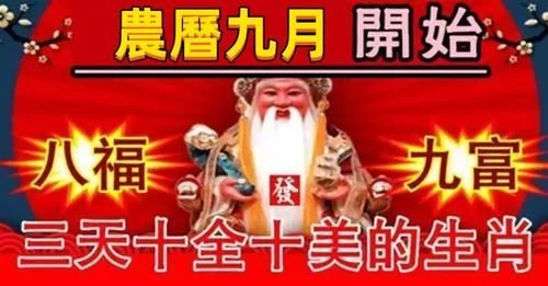 農曆九月開始八福九富，十全十美的生肖 