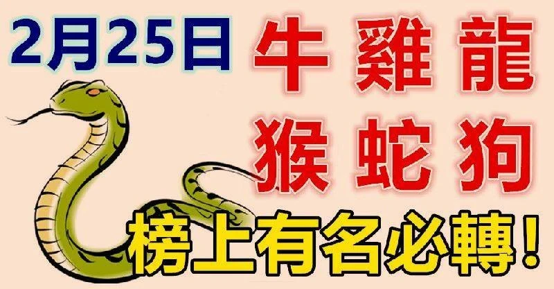 👍2月25日生肖運勢_牛、雞、龍大吉！